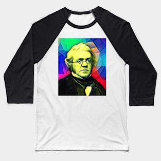 William Makepeace Thackeray Colourful Portrait | William Makepeace Thackeray Artwork 5 Baseball T-Shirt